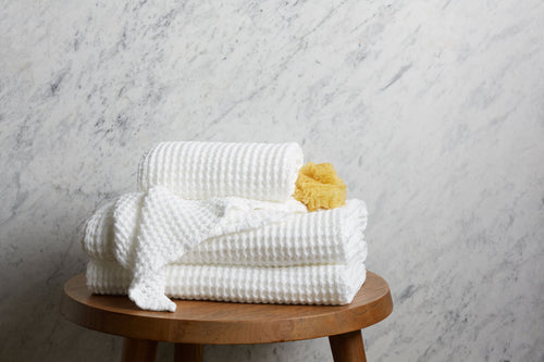6+6 Waffle Bath Bundle - White