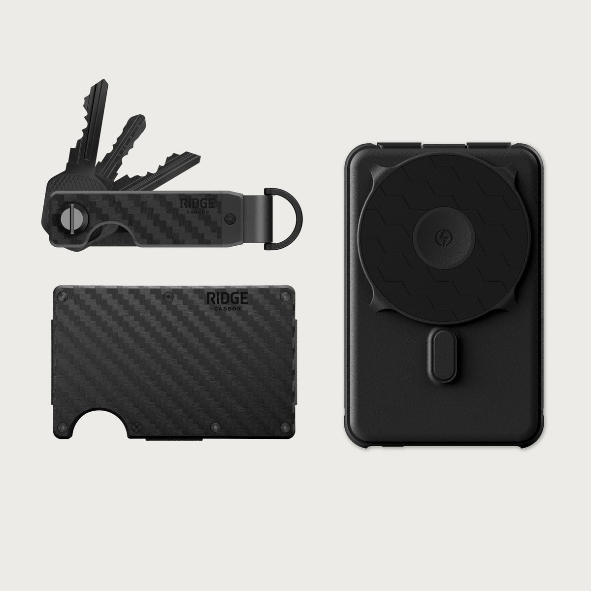 + Power Bank + KeyCase - Carbon Fiber 3K + Matte Black + Carbon Fiber 3K — Tech Accessories