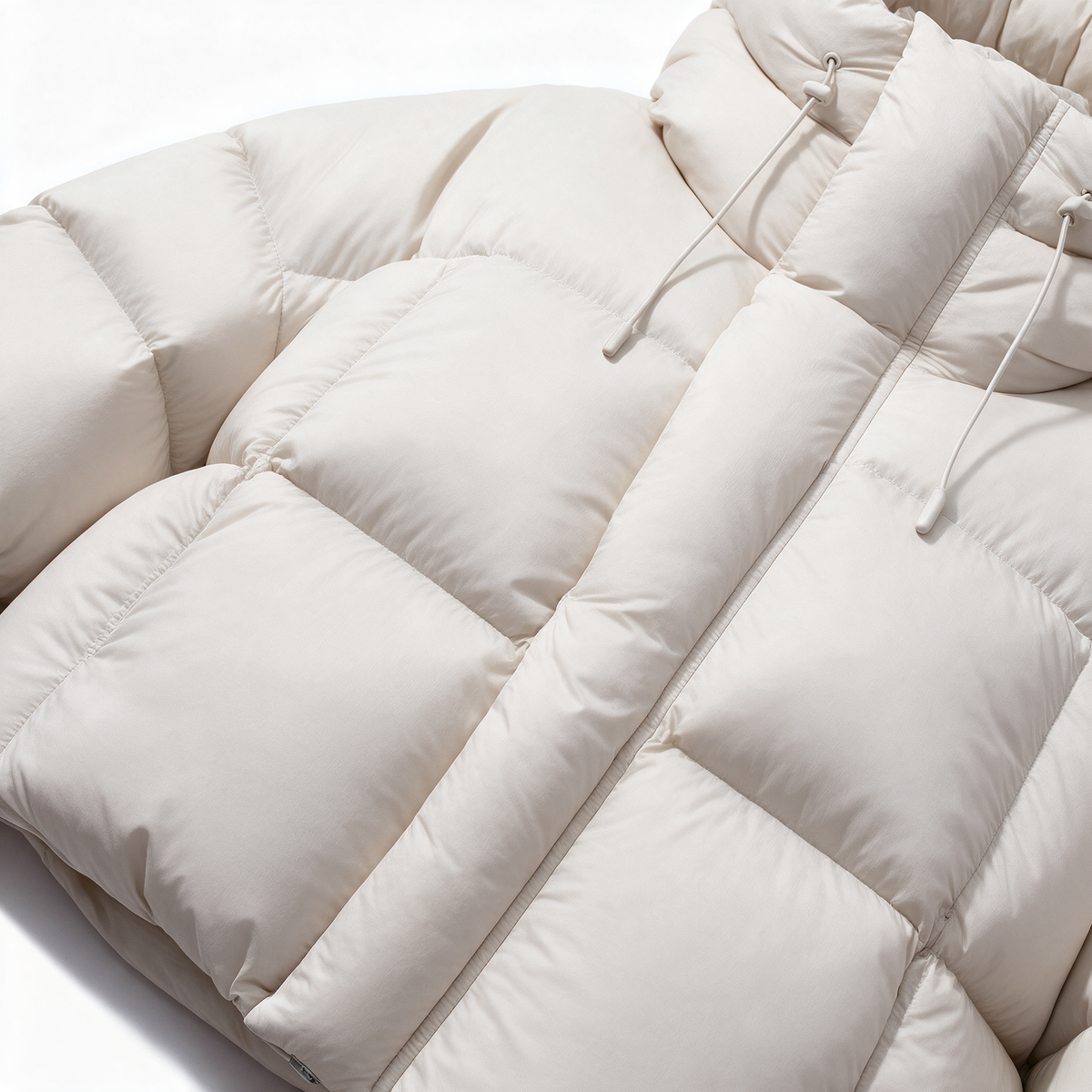 Women's loose-fit hooded puffer jacket