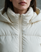 Fleece-lined hooded puffer jacket