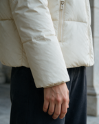 Fleece-lined hooded puffer jacket