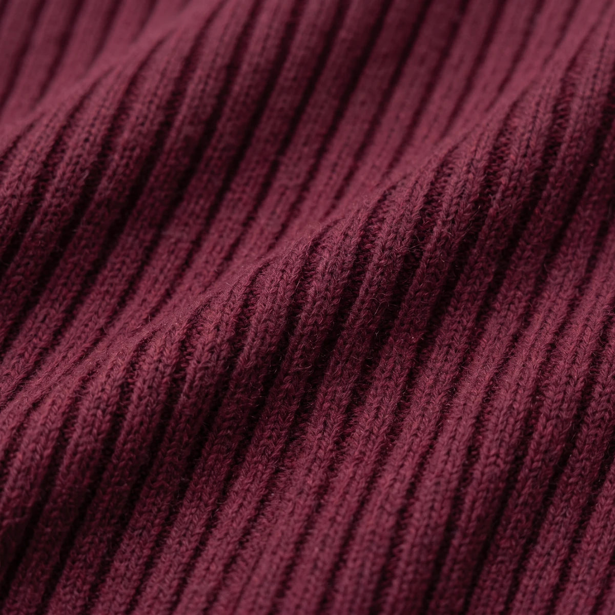 Women's Button-Detail Ribbed Turtleneck Midi Dress in Burgundy — knit feature
