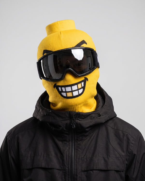 Building Block Ski Mask – LEGO-Style Yellow Face Balaclava — Toothy Grin, catalog studio image