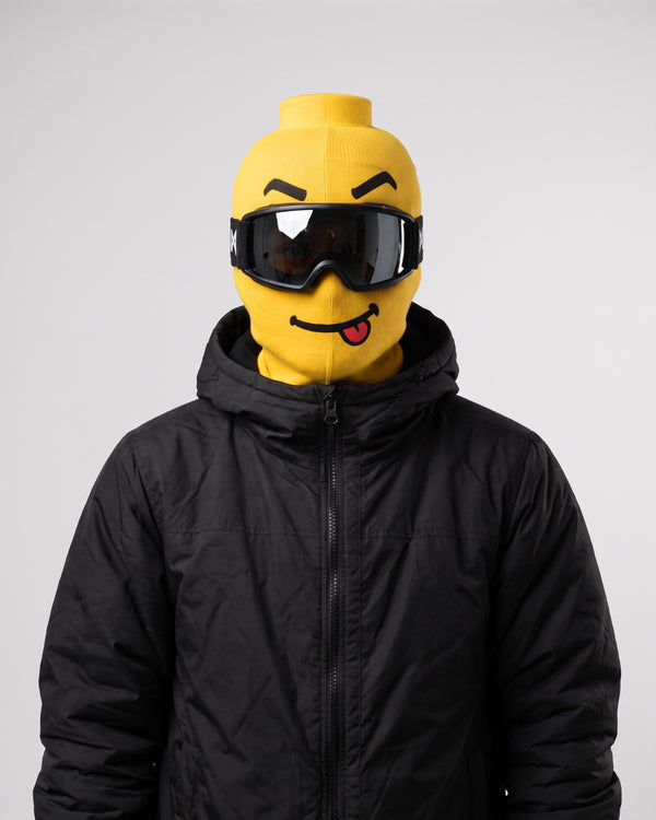 Building Block Ski Mask – LEGO-Style Yellow Face Balaclava — Classic Smile, catalog studio image