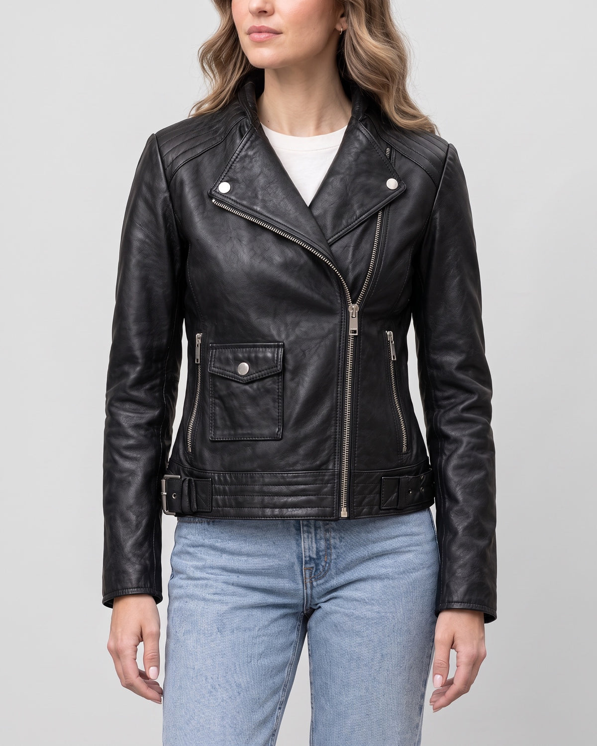 Women's Frankie Leather Moto Jacket