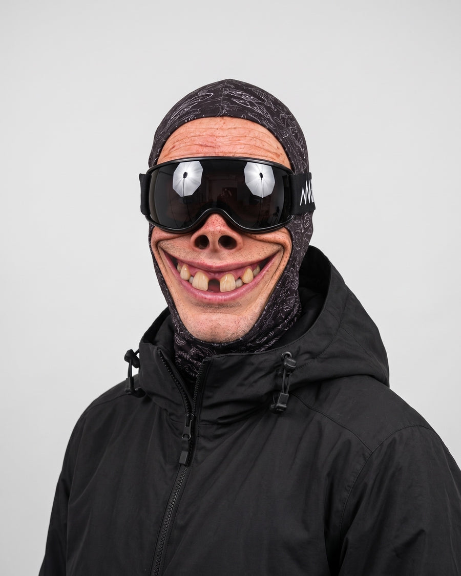 Funny Face Ski Mask – Adult Printed Stretch Balaclava — Bucktooth Grin, catalog studio image