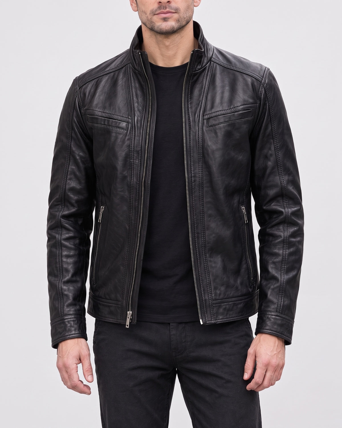 Men's Sean Vintage Leather Racer Jacket