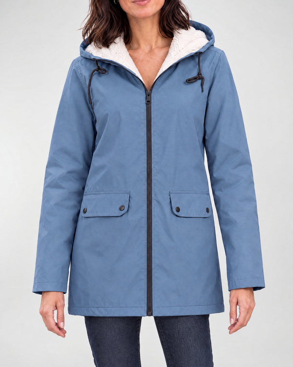 Women's Fleece-Lined Hooded Jacket — Sky Blue, catalog studio image