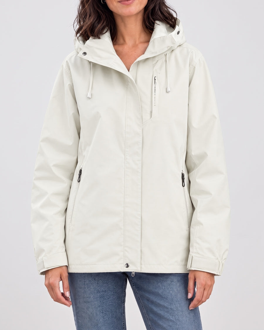 Women's Hooded Outdoor Jacket — Apricot, catalog studio image