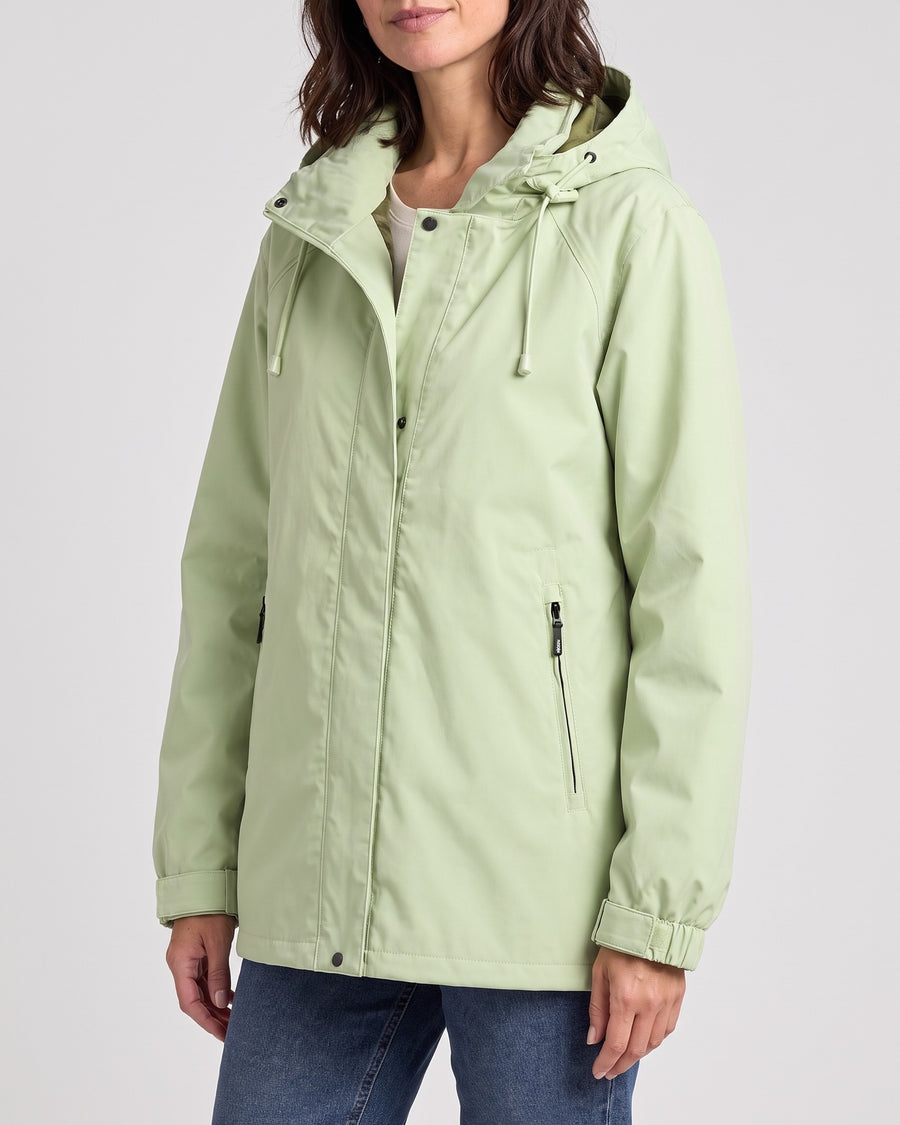 Women's Hooded Outdoor Jacket — Mint Green, catalog studio image