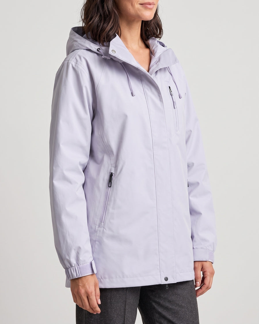 Women's Hooded Outdoor Jacket — Light Purple, catalog studio image