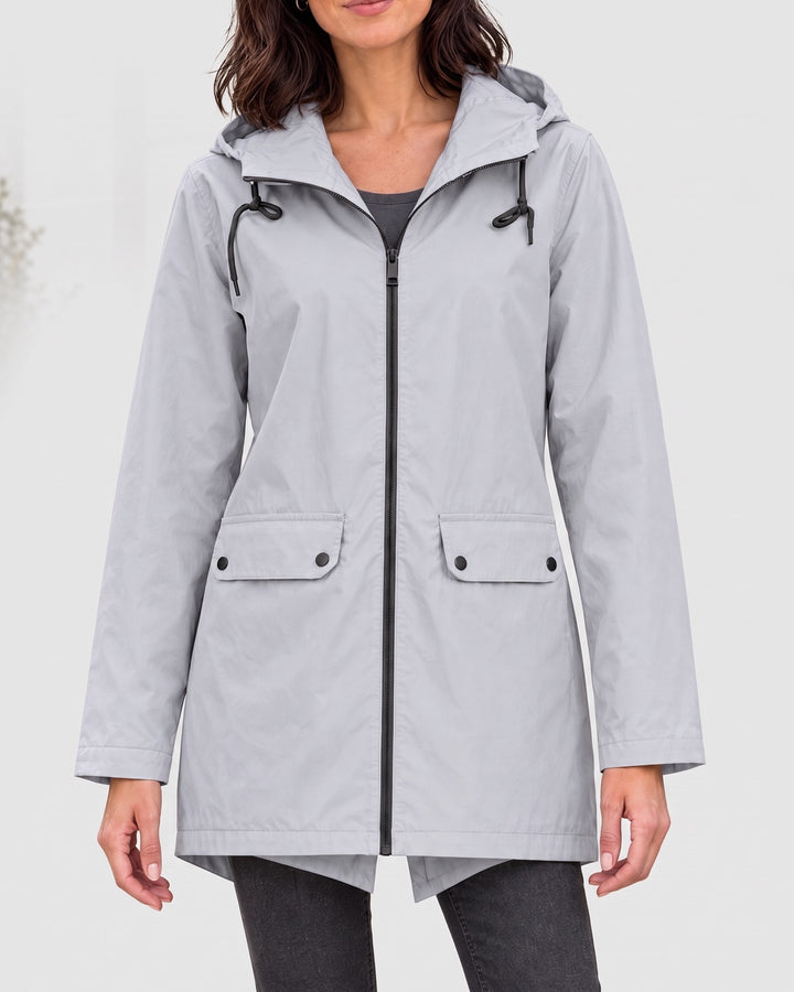 Women's Lightweight Hooded Jacket — Gray, catalog studio image