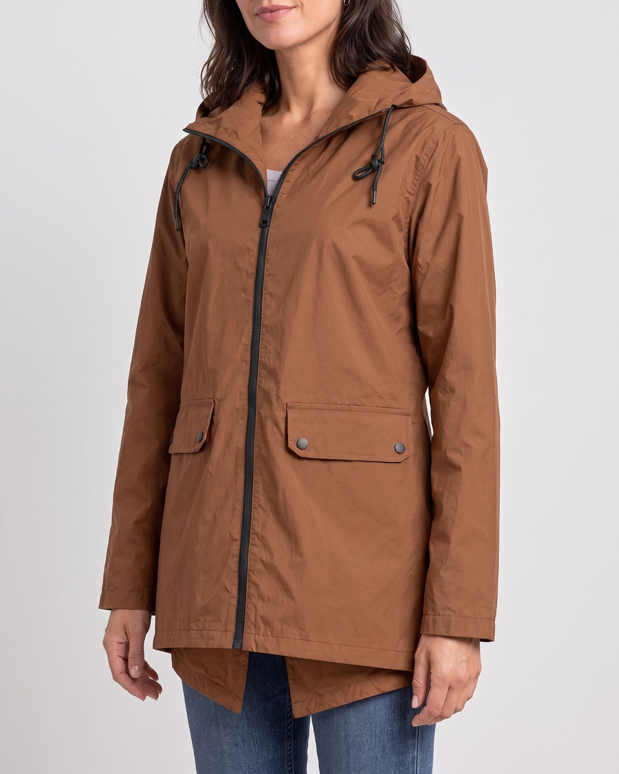 Women's Lightweight Hooded Jacket — Brown, catalog studio image