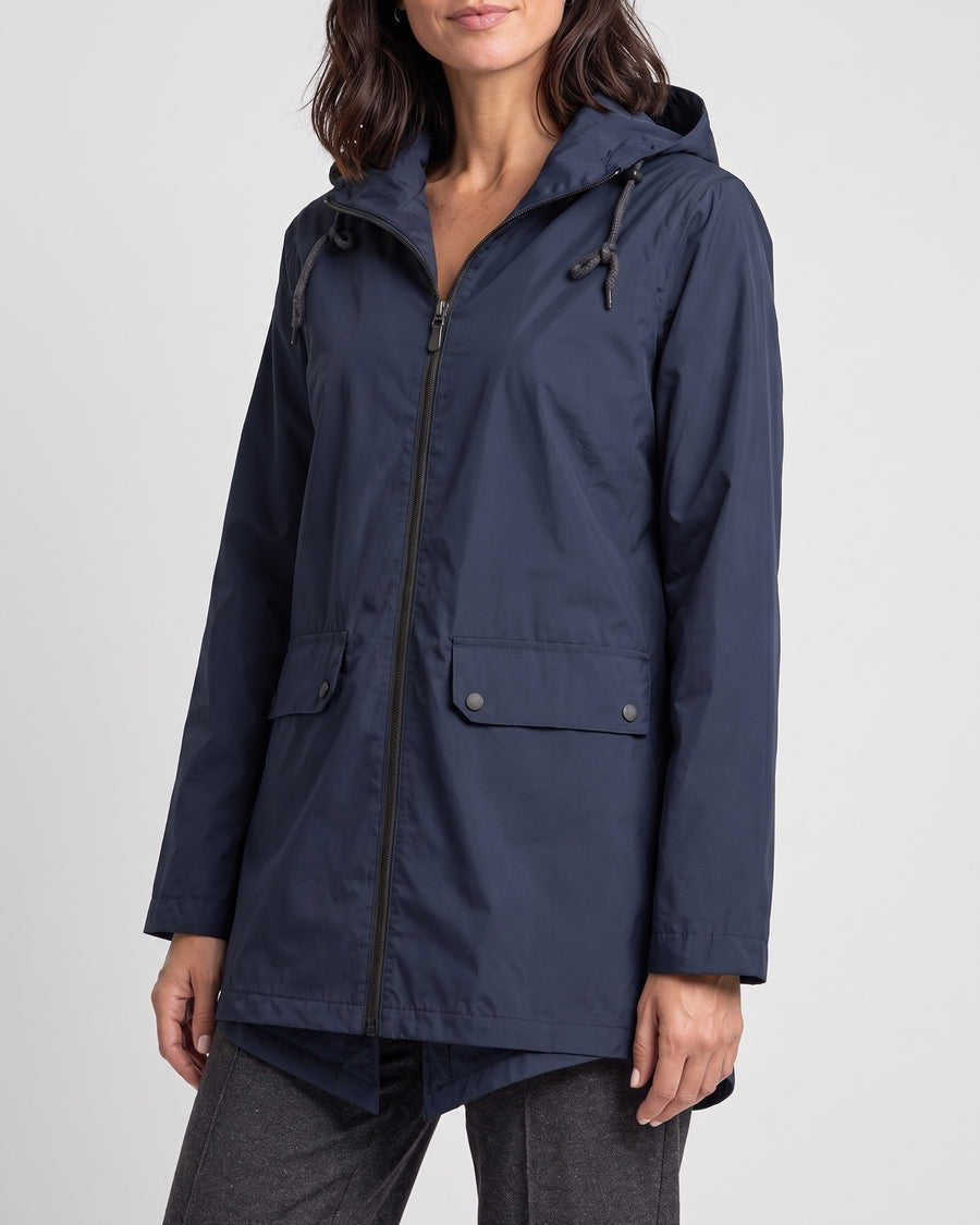 Women's Lightweight Hooded Jacket — Navy, catalog studio image