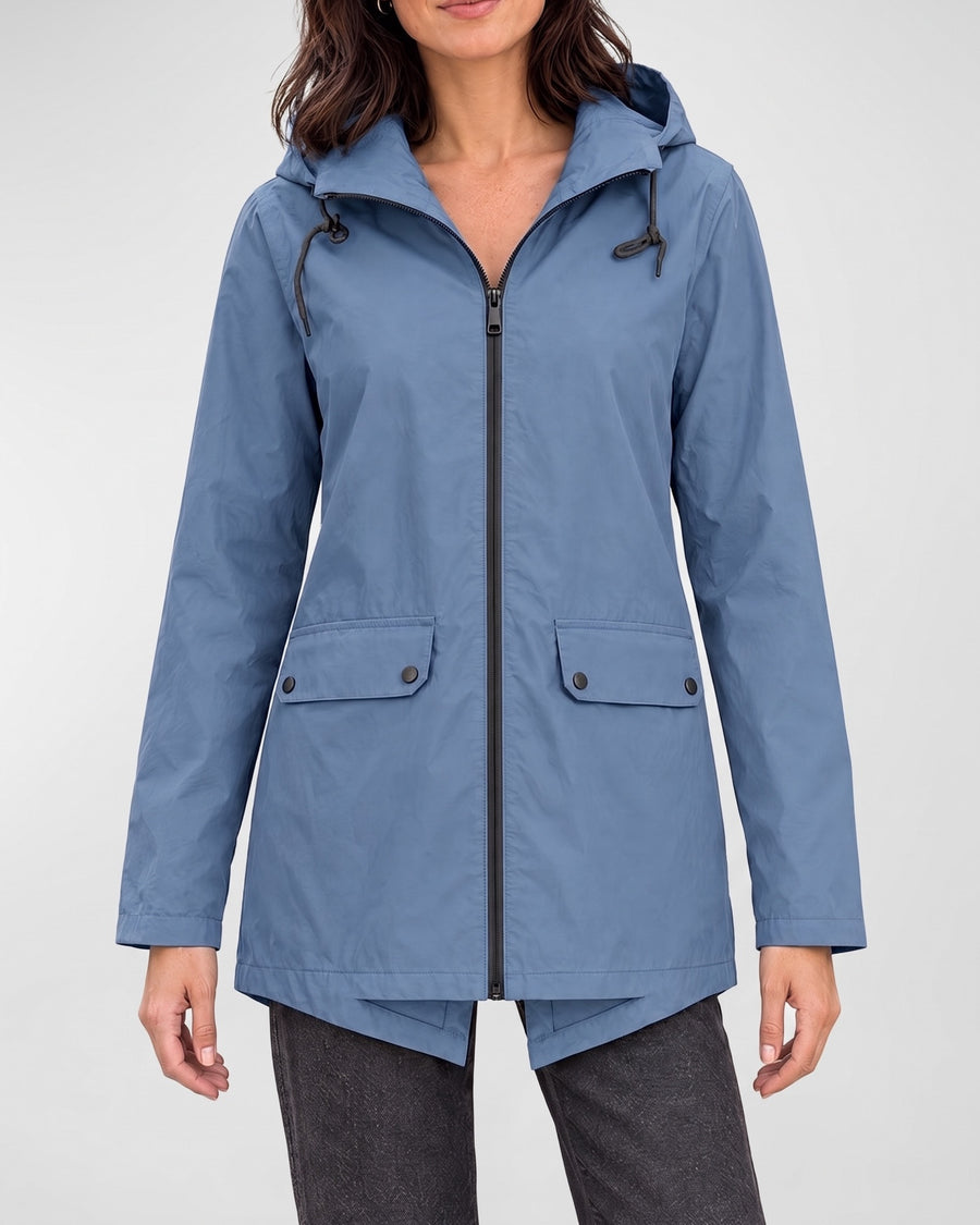 Women's Lightweight Hooded Jacket — Blue, catalog studio image