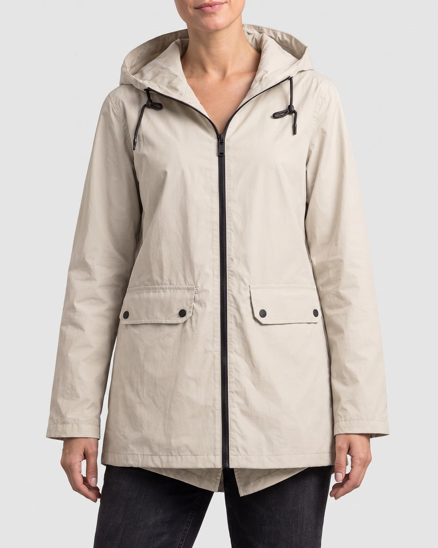 Women's Lightweight Hooded Jacket — Apricot, catalog studio image