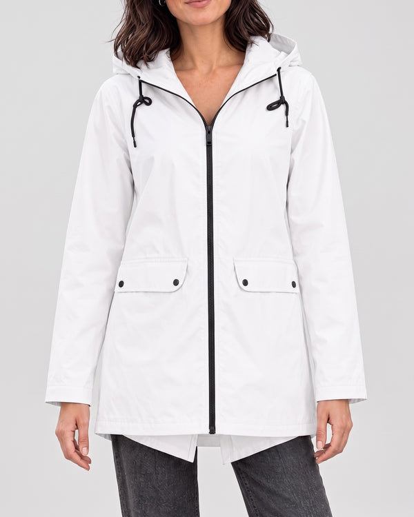 Women's Lightweight Hooded Jacket — White, catalog studio image