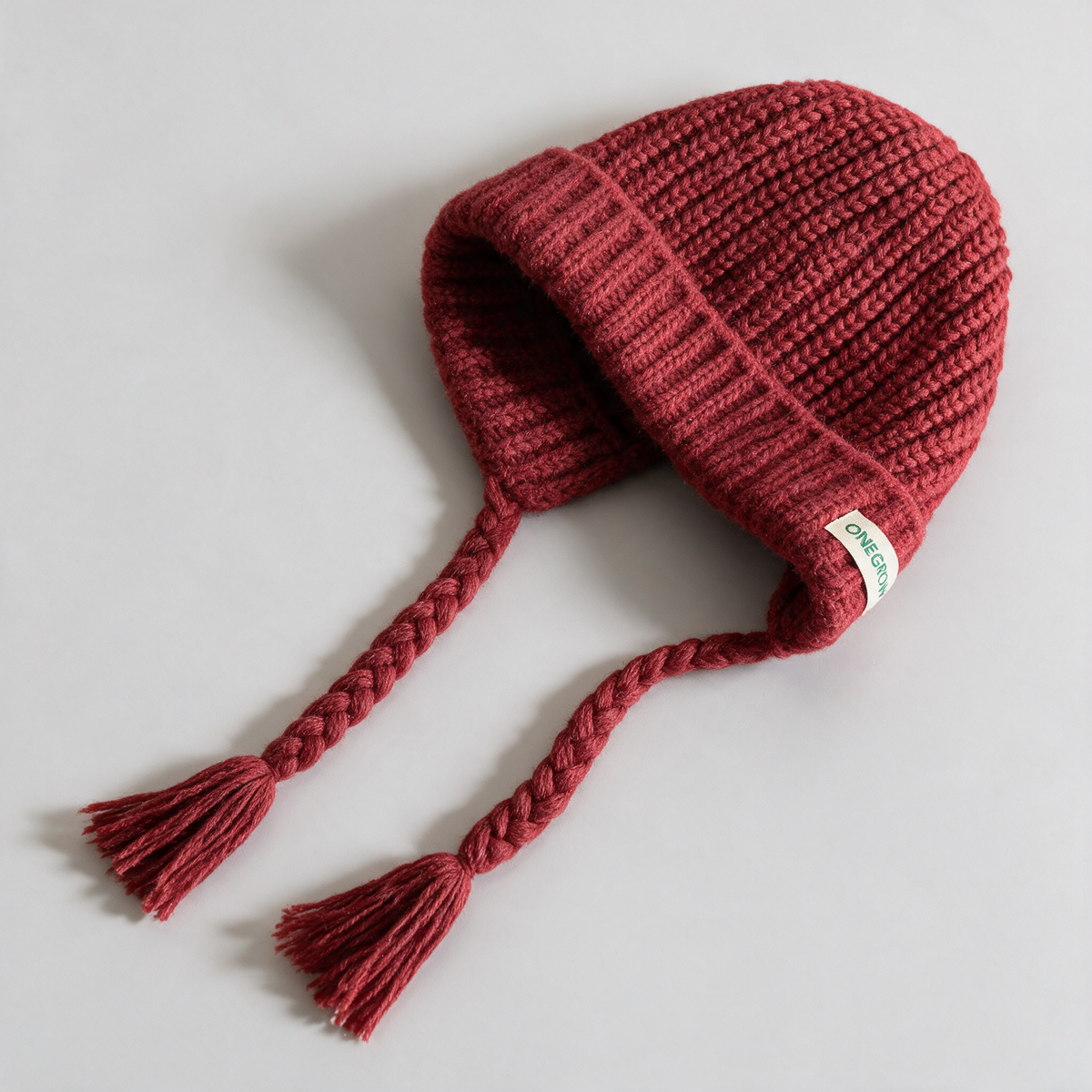 Knit earflap bonnet feature detail