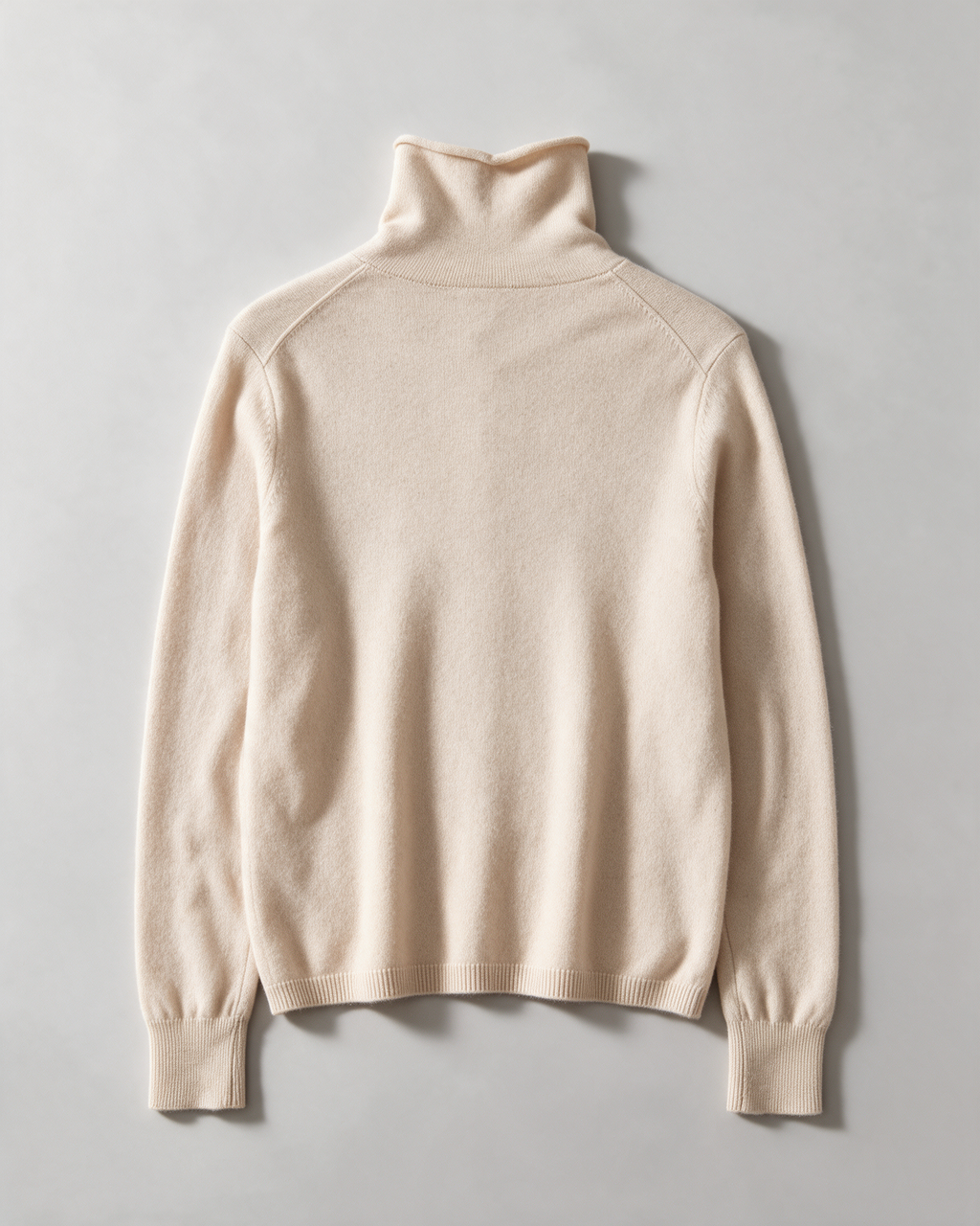 Cream button-front high-neck sweater product-back