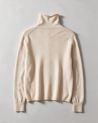 Cream button-front high-neck sweater product-back