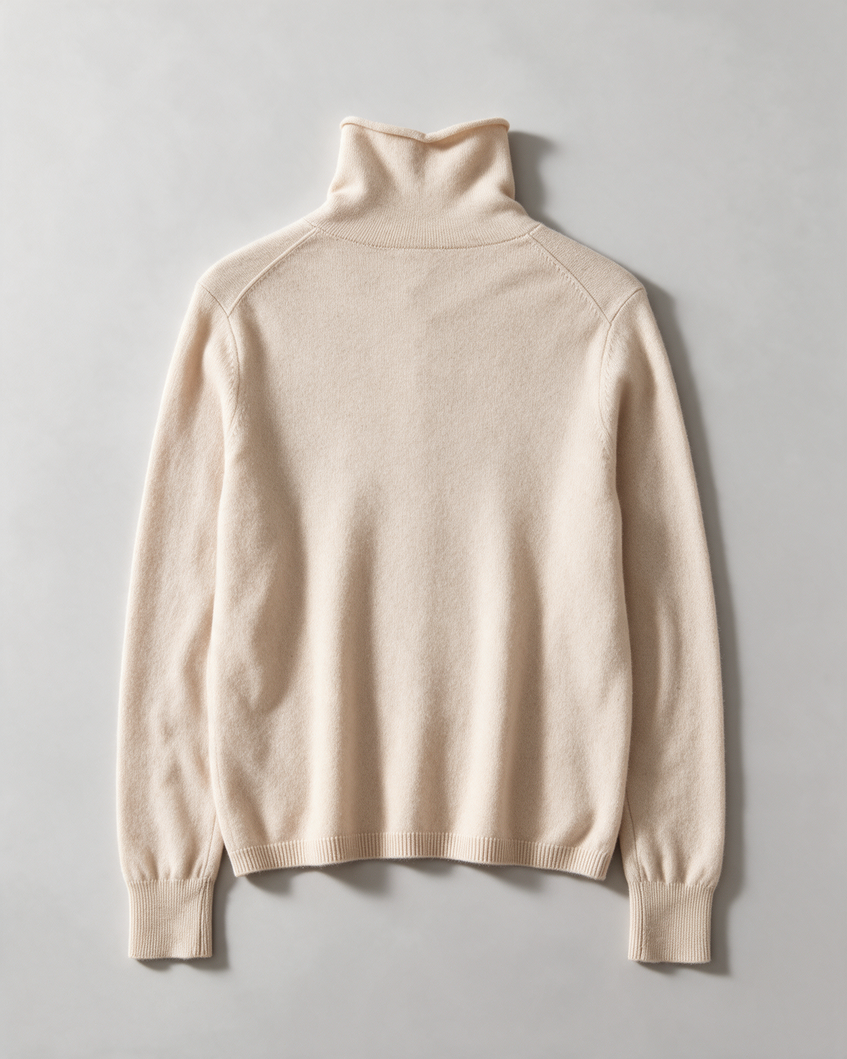 Cream button-front high-neck sweater product-back