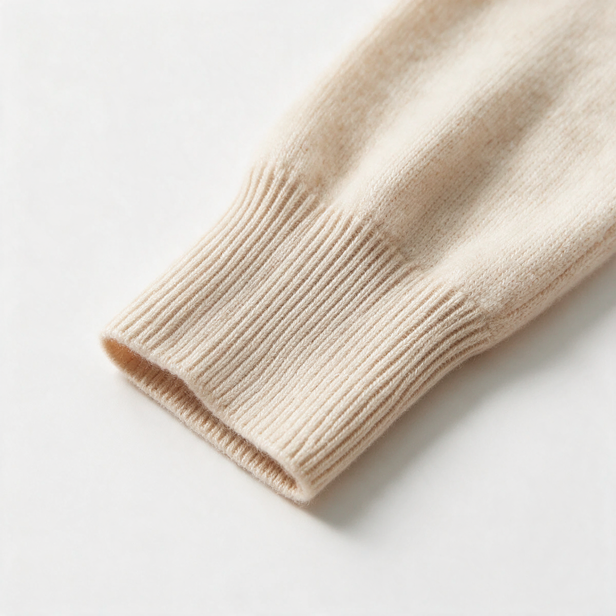 Cream button-front high-neck sweater feature2
