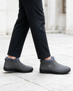 Gray ankle boots lifestyle