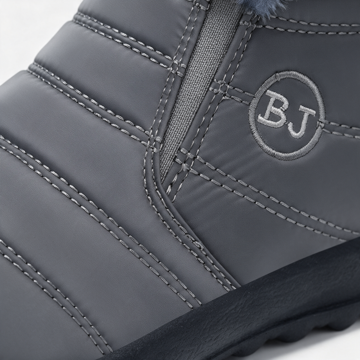 Plush-lined ankle boot gusset detail