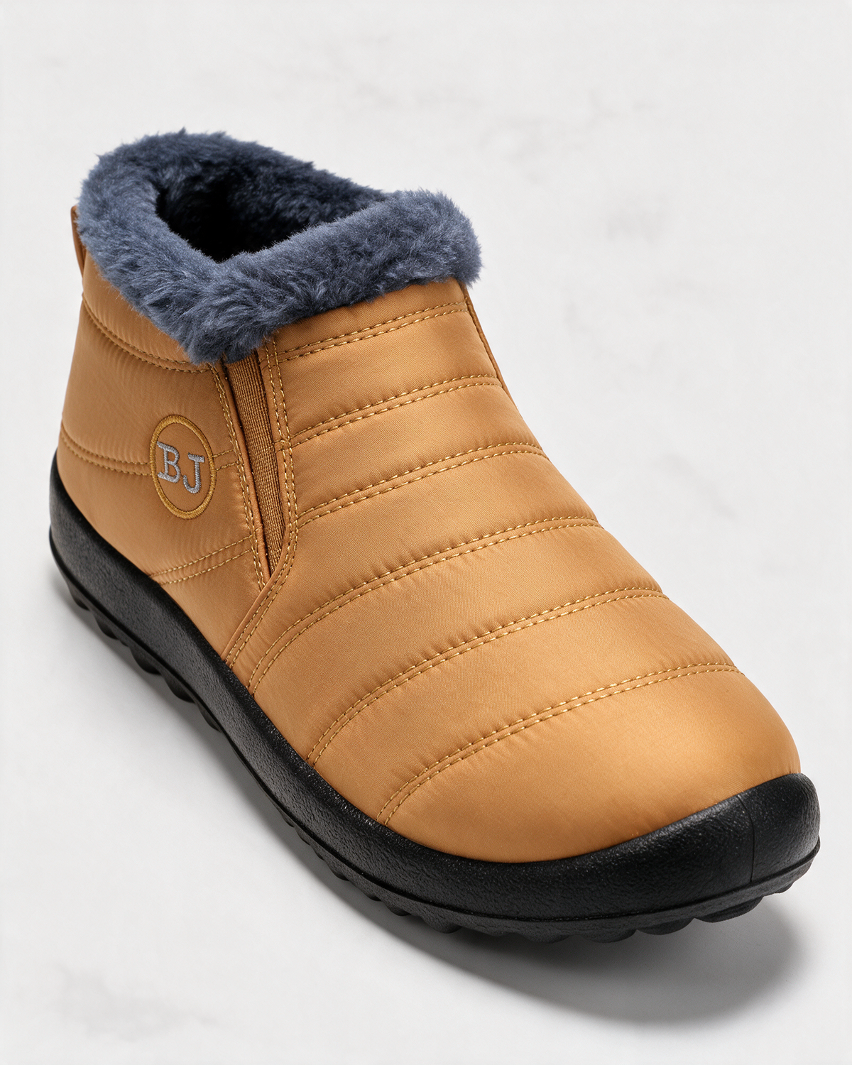 Gold ankle boots opening