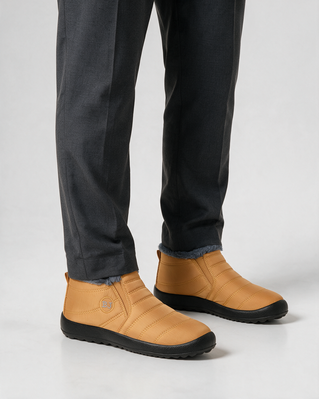 Plush-lined ankle boots wearing view