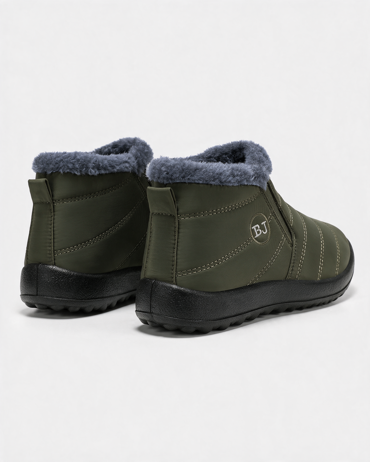 Plush-lined slip-on ankle boots — rear