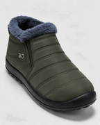 Plush-lined slip-on ankle boots — opening