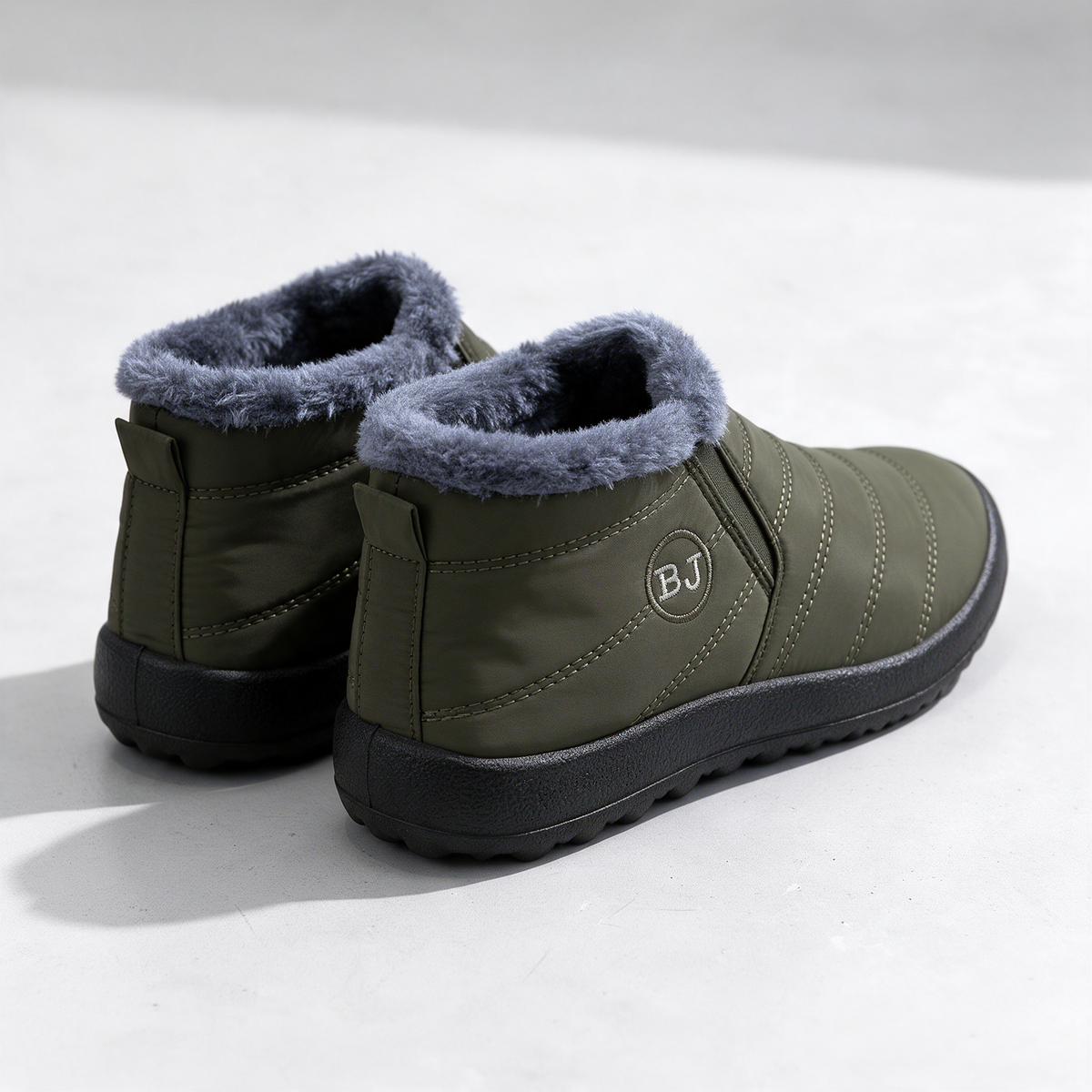 Plush-lined slip-on ankle boots — feature1