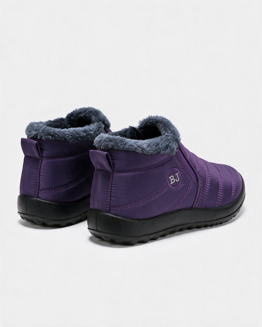 Plush-lined slip-on ankle boots — rear