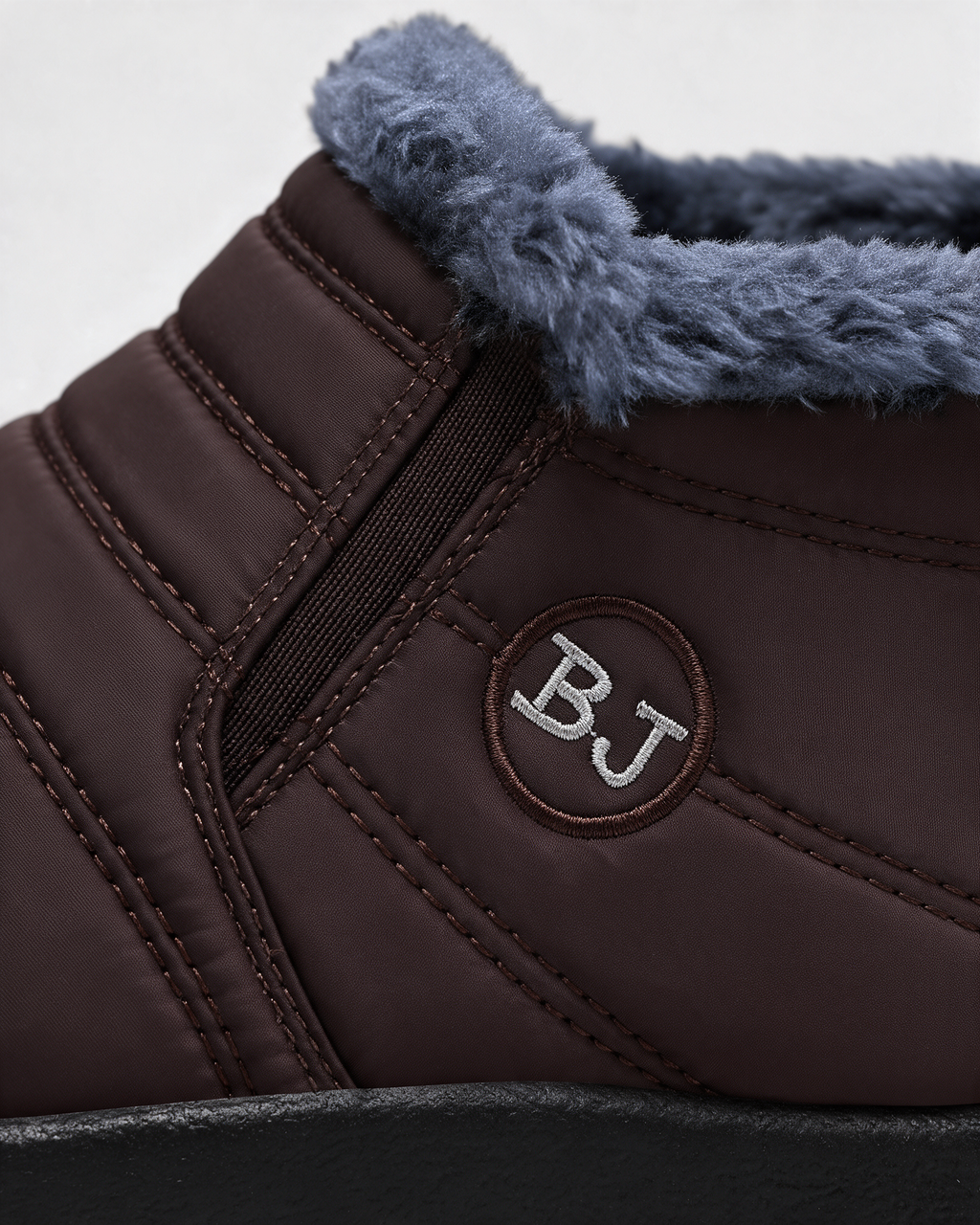 Plush-lined slip-on ankle boots material