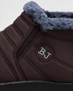 Plush-lined slip-on ankle boots material
