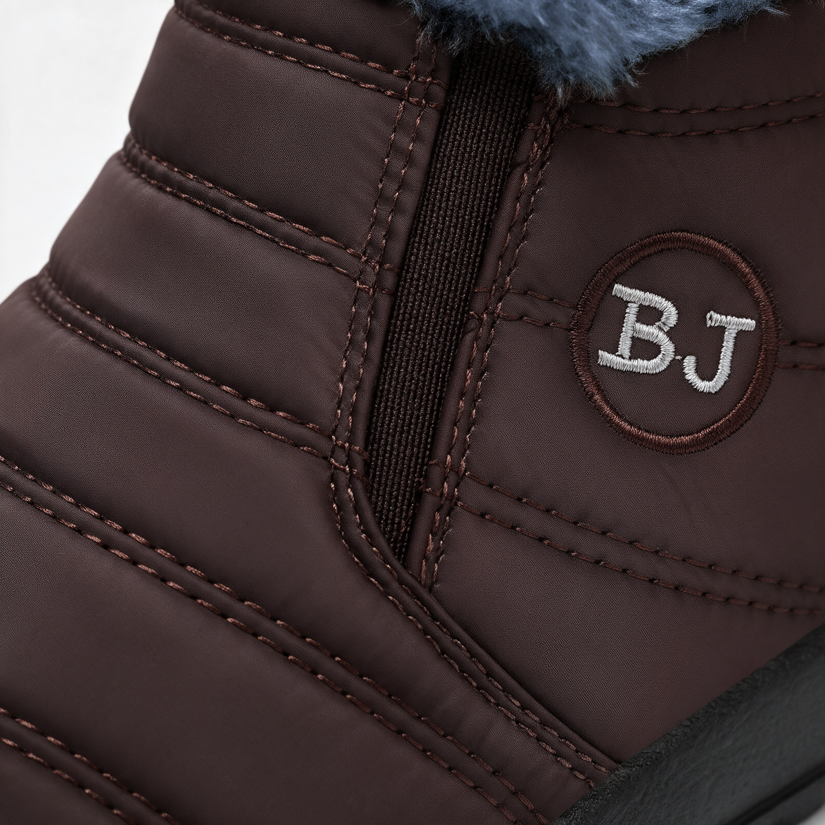 Brown plush-lined slip-on ankle boots feature3