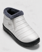 Plush-lined slip-on ankle boots opening