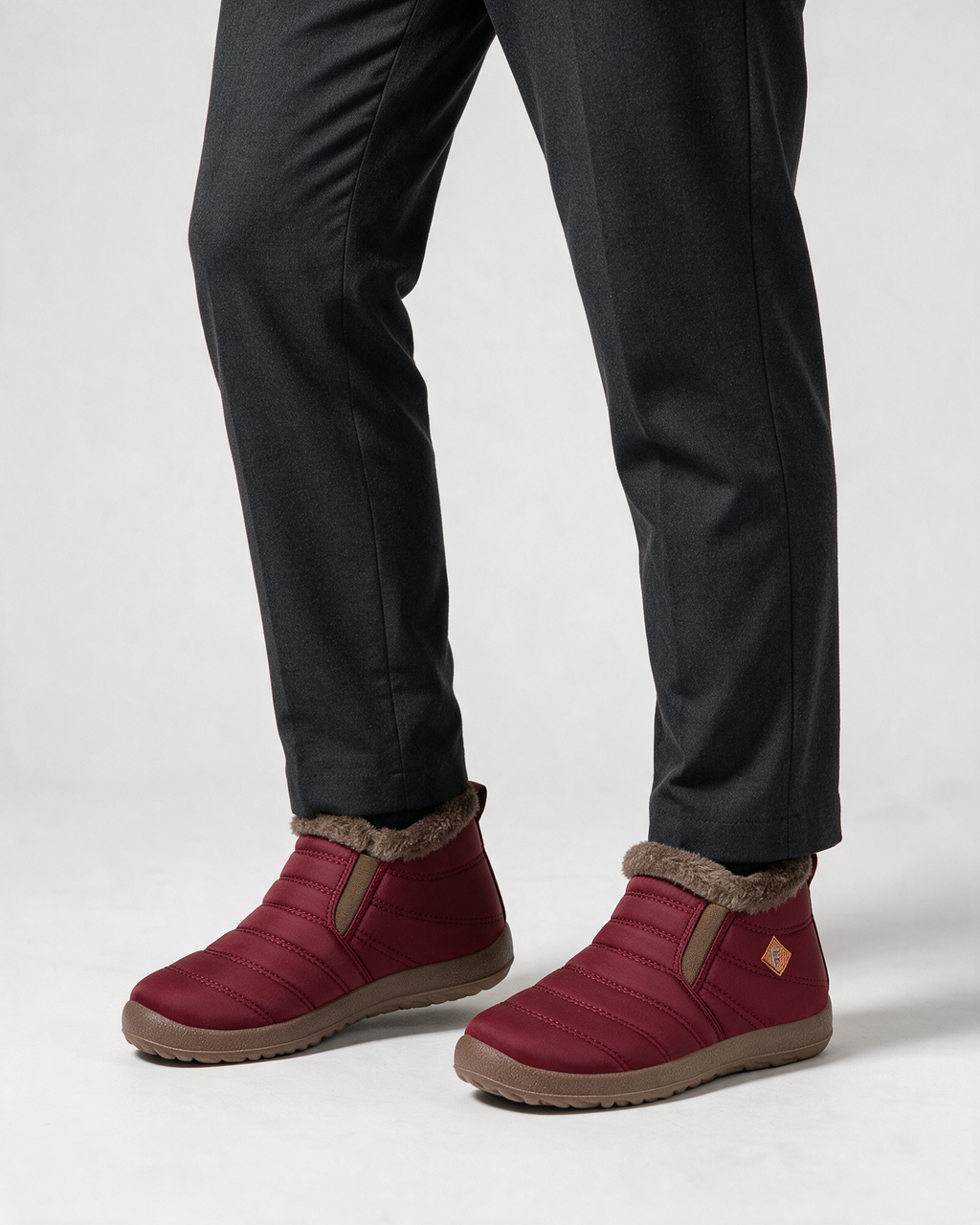 Red boots with brown trim 1771