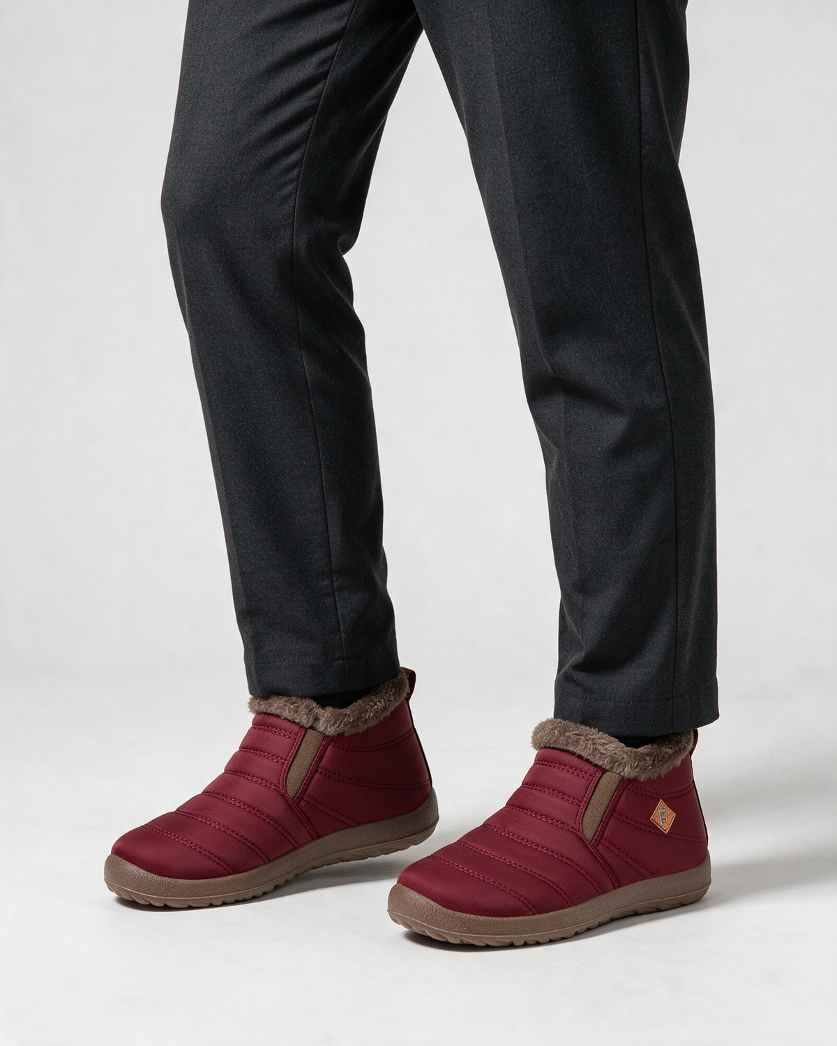 Red boots with brown trim 1771