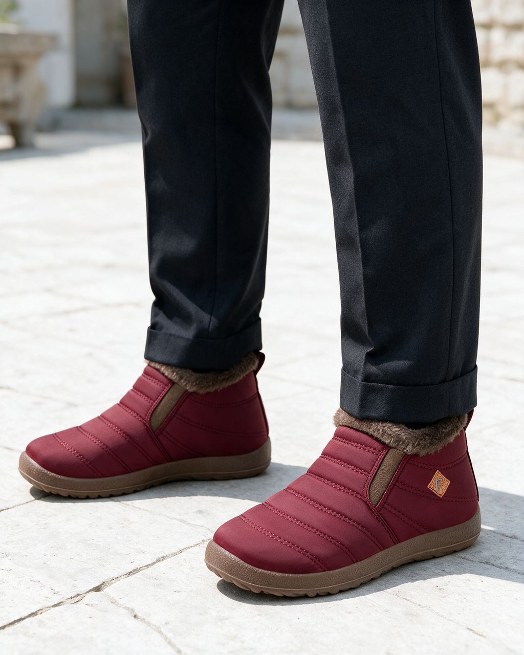 Red brown-trim boots 1772