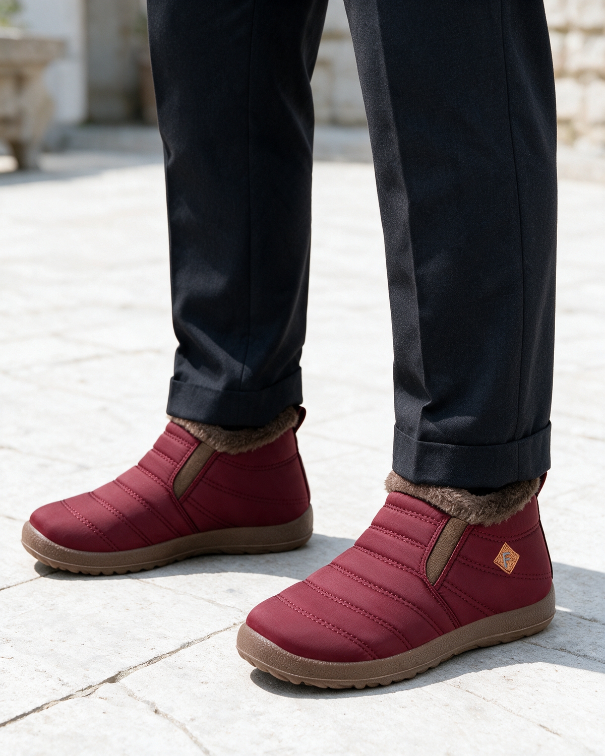 Red brown-trim boots 1772