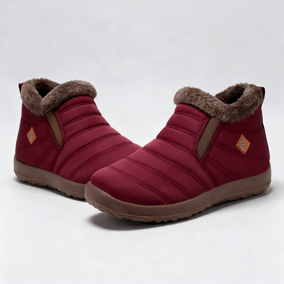 Red brown-trim boots 1773