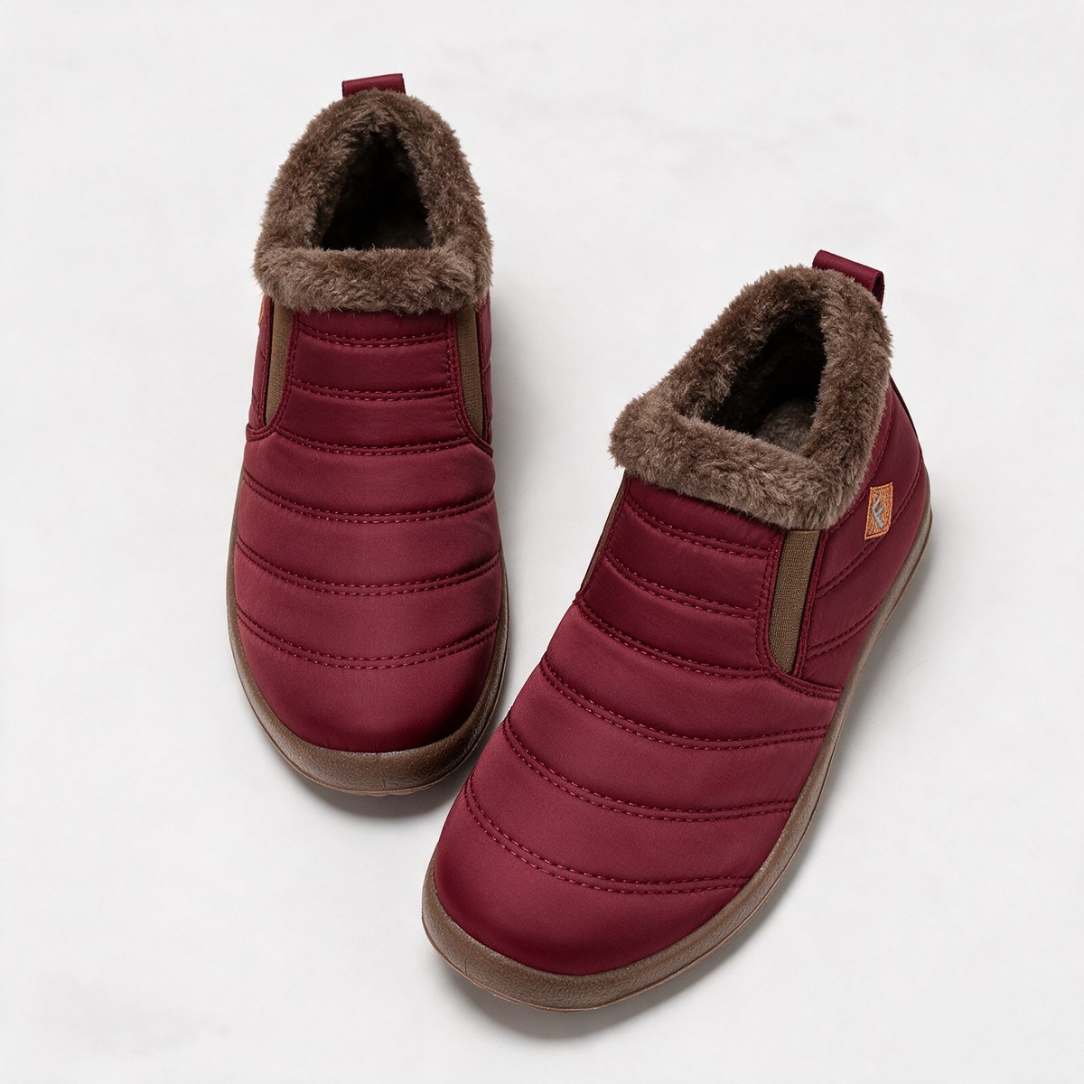 Red brown-trim boots 1774