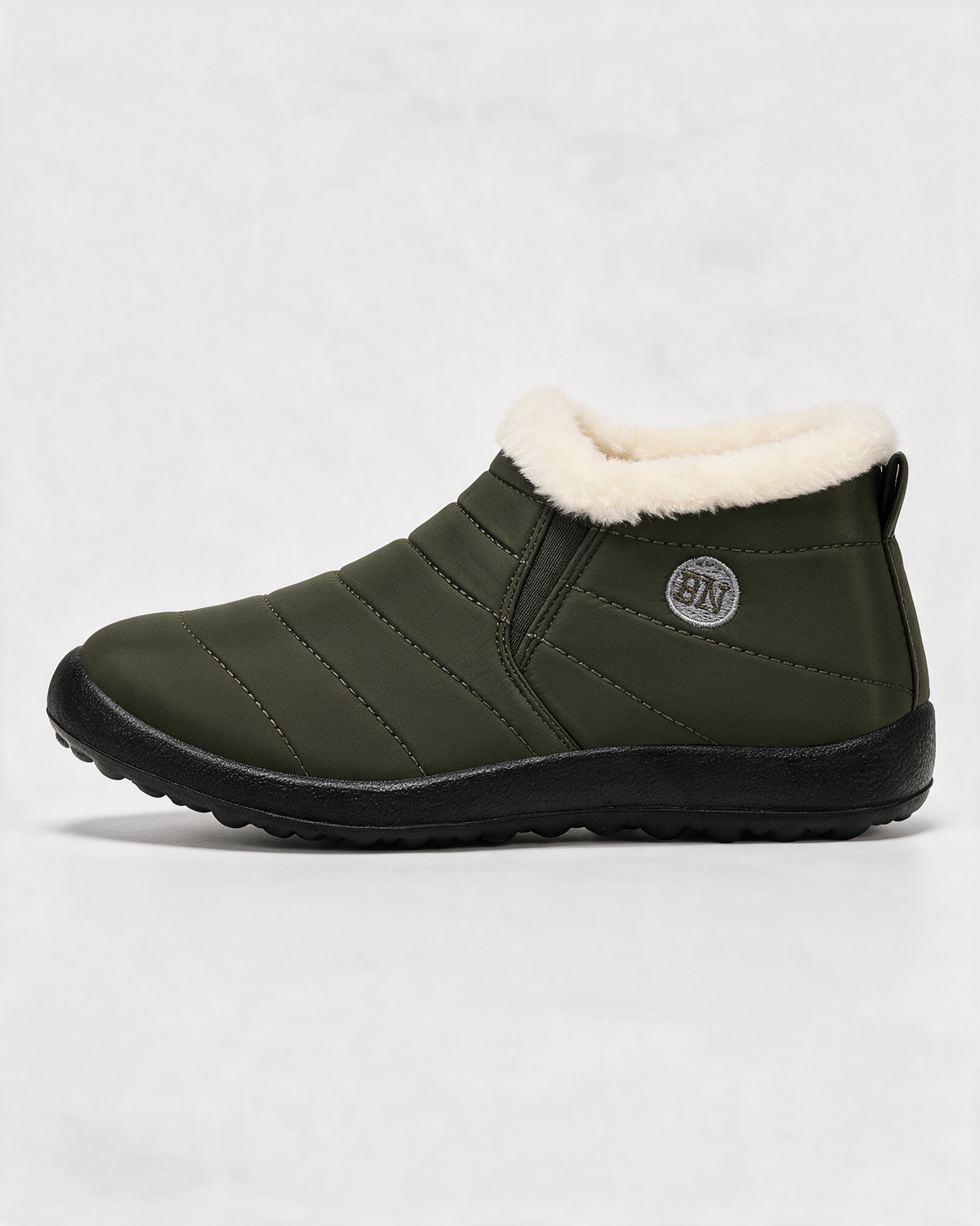 Slip-on ankle boots fabric and construction