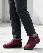 Berry plush-lined boots lifestyle