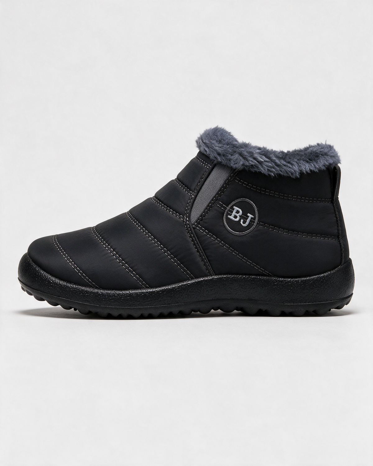 Charcoal plush-lined boots profile