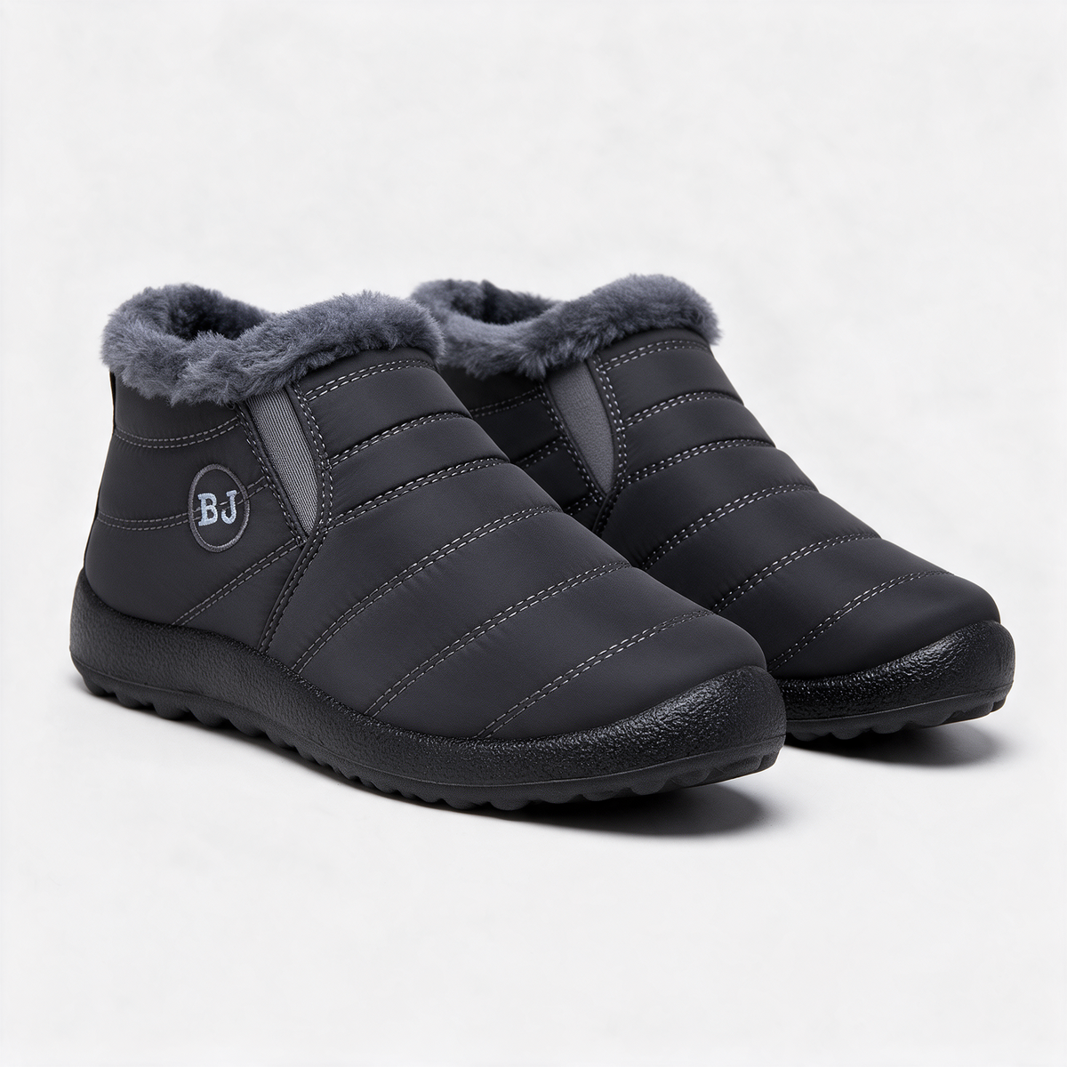 Charcoal plush-lined boots feature1