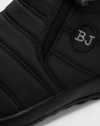 Plush-lined ankle boot material