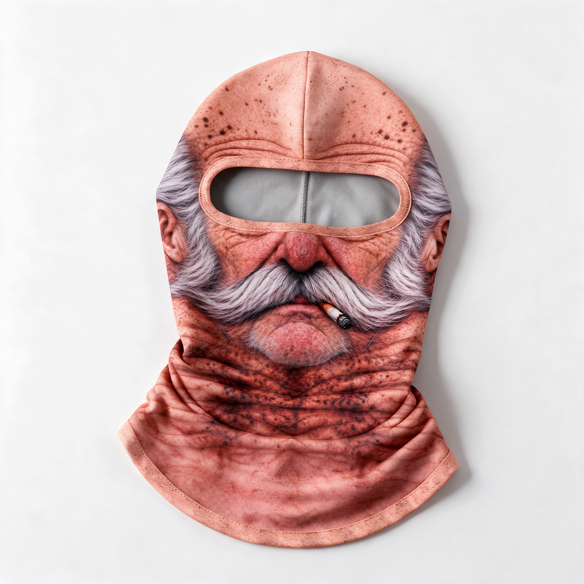 Silver mustache printed balaclava 1910
